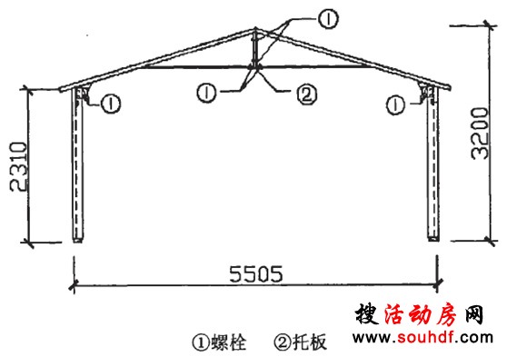 铝合金活动房结构图