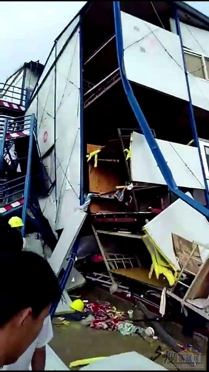 北京彩钢房倒塌视频